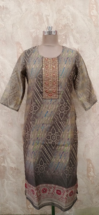 Chanderi Straight Kurta