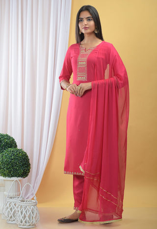 Rani straight Kurta Set