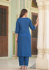 Blue Straight Kurta Set