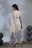 White & Purple Kurta Set