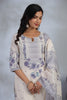 White & Purple Kurta Set