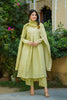 Light green tissue shimmer kurta set