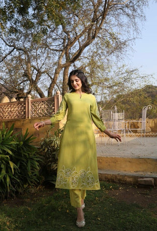 Green 2 piece Kurta Set