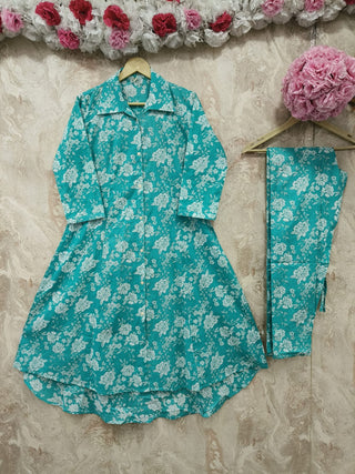 Rama Green Cotton 2 piece Set