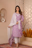 Purple cotton kurta set